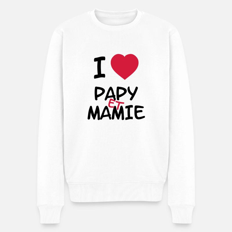 I Love Papy et Mamie - Pull Premium bio Homme - blanc