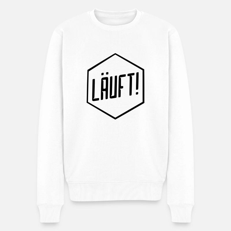Läuft - Männer Premium Bio Pullover - Weiß