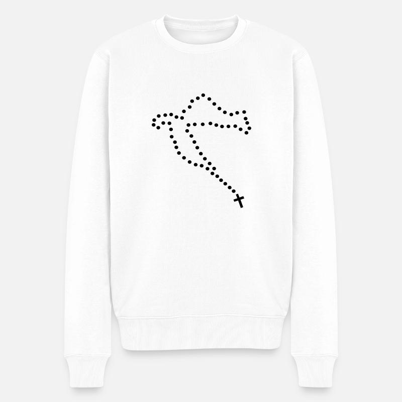 Kroatien Kette - Hrvatska krunica - Männer Premium Bio Pullover - Weiß