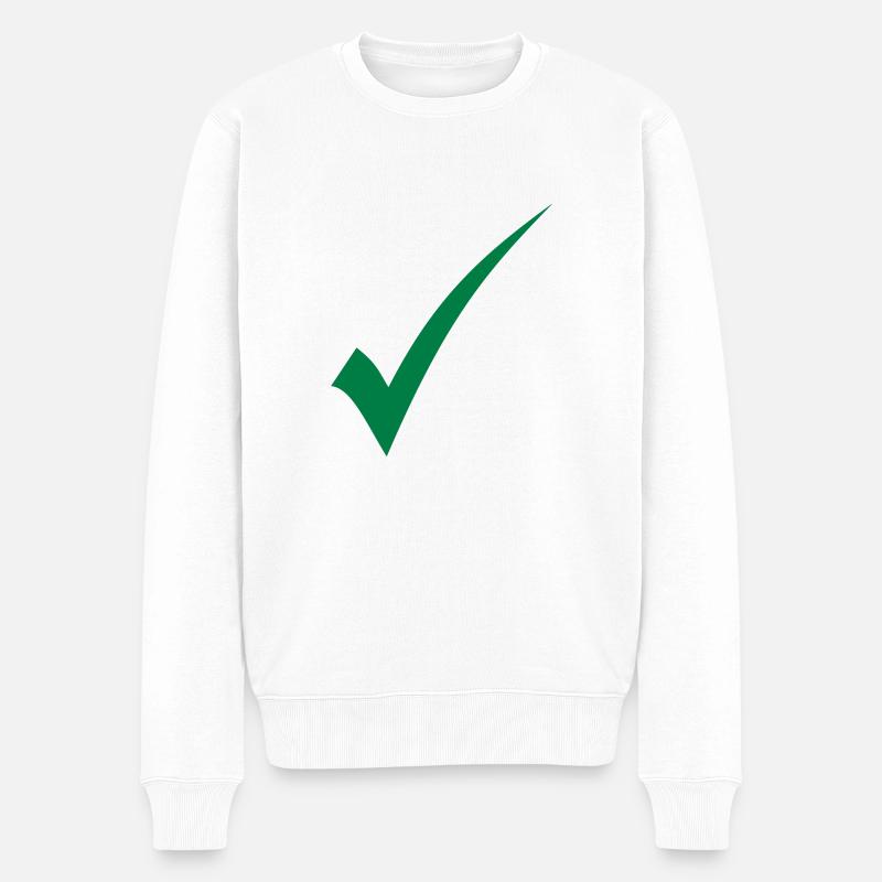 Vérification du crochet vert - Pull Premium bio Homme - blanc