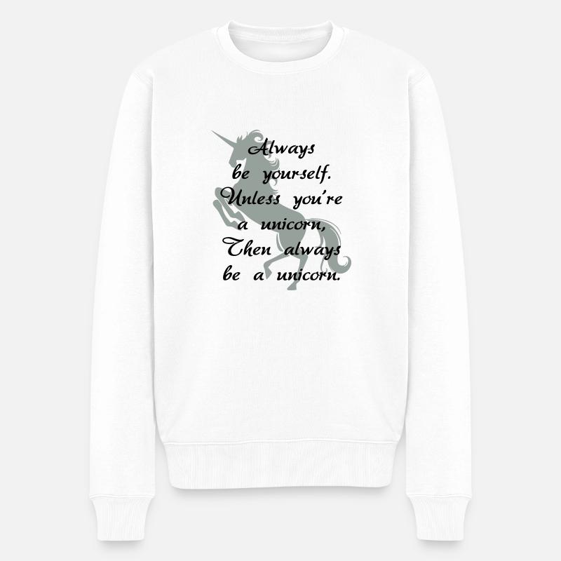 Always be a unicorn - Pull Premium bio Homme - blanc