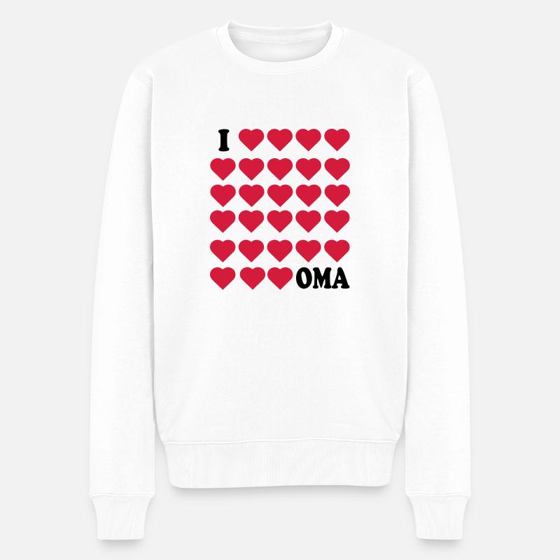 Ich liebe Oma - Männer Premium Bio Pullover - Weiß