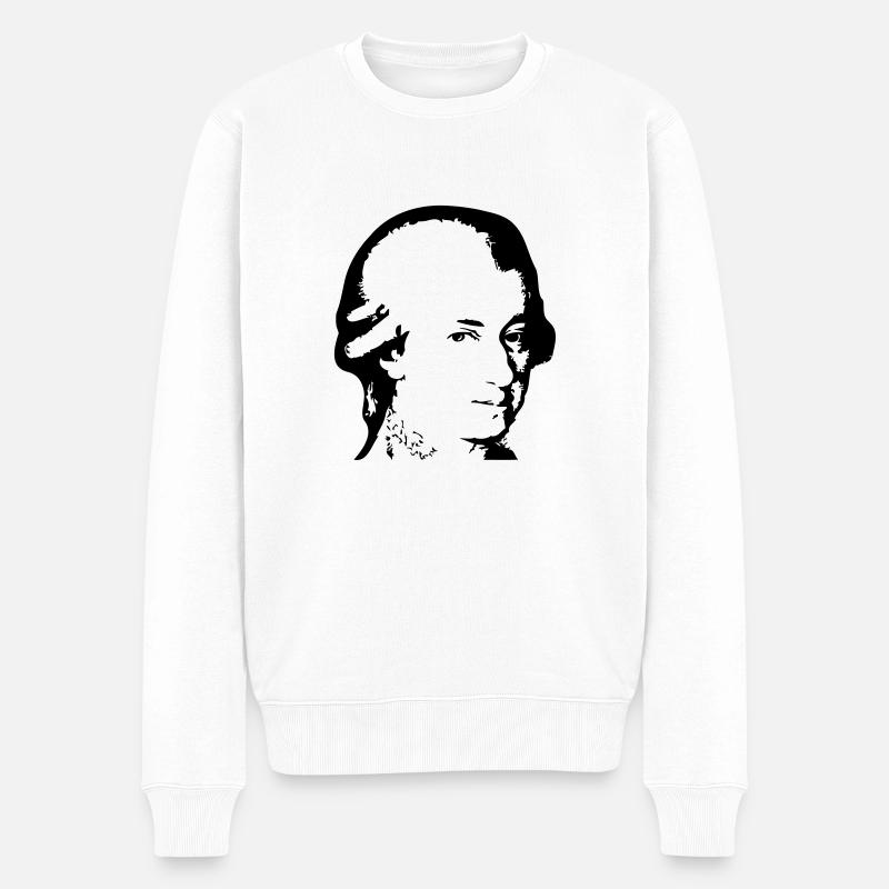 Wolfgang Amadeus Mozart - Männer Premium Bio Pullover - Weiß