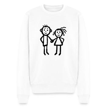 Pair - frères et sœurs - Pull Premium bio Homme - blanc - Devant - Thijin (182cm)