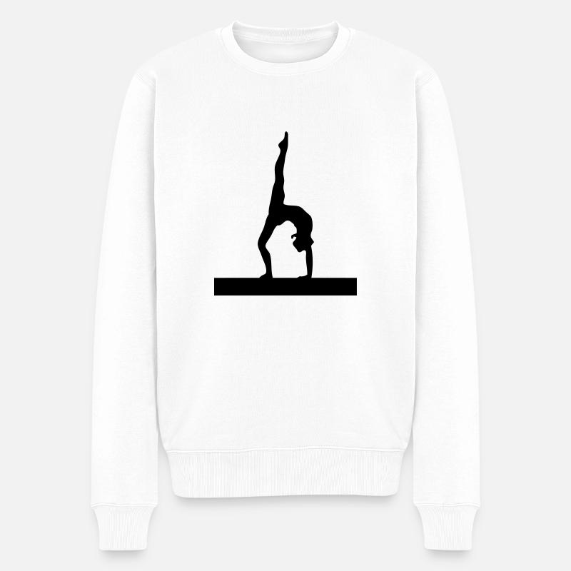 Schwebebalken - Männer Premium Bio Pullover - Weiß