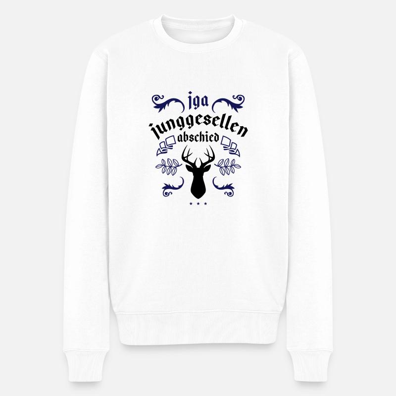 junggesellenabschied jga hirsch - Männer Premium Bio Pullover - Weiß