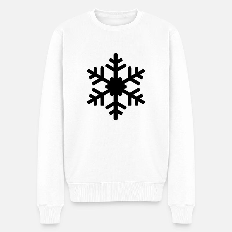 schneeflocke - Männer Premium Bio Pullover - Weiß
