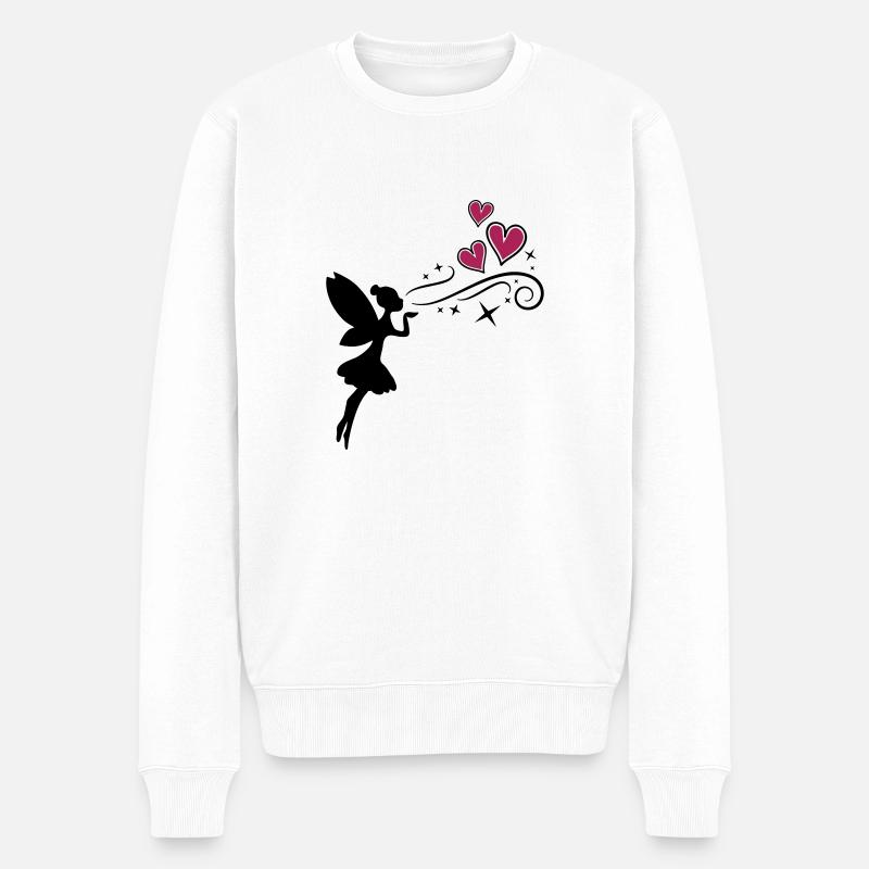 fairy fee hearts - Männer Premium Bio Pullover - Weiß
