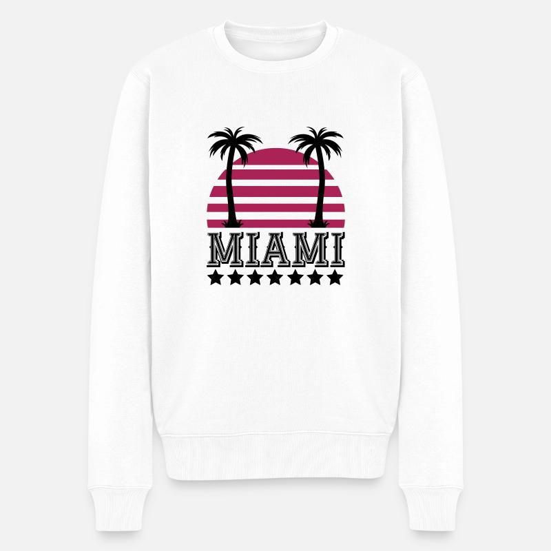 miami - Männer Premium Bio Pullover - Weiß