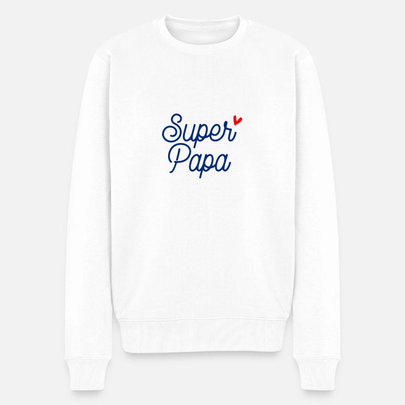 Super Vater - Männer Premium Bio Pullover - Weiß