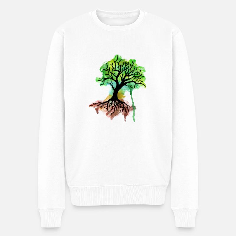 arbre - Pull Premium bio Homme - blanc