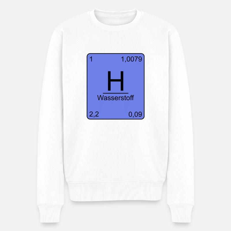 Wasserstoff, Periodensystem, Chemie, Physik - Männer Premium Bio Pullover - Weiß
