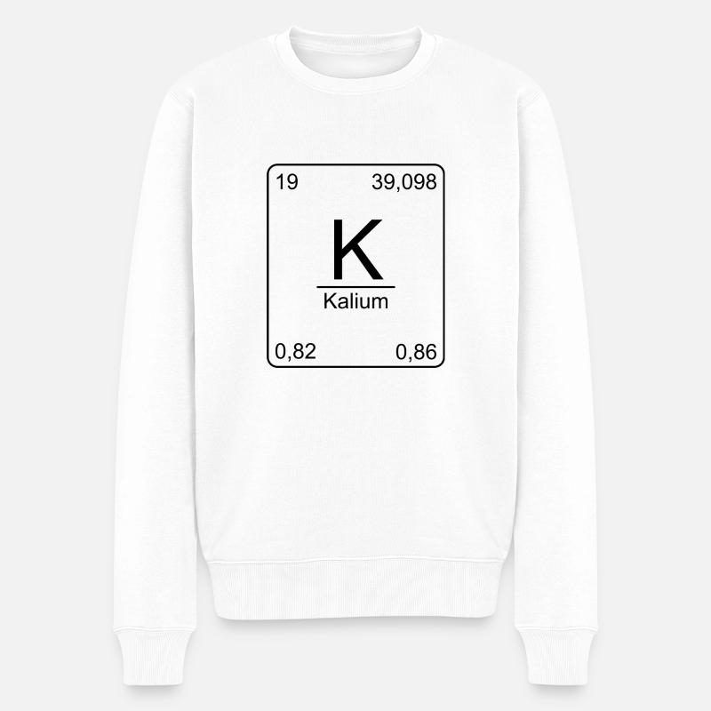 Kalium, Periodensystem, Chemie, Physik, Element - Männer Premium Bio Pullover - Weiß