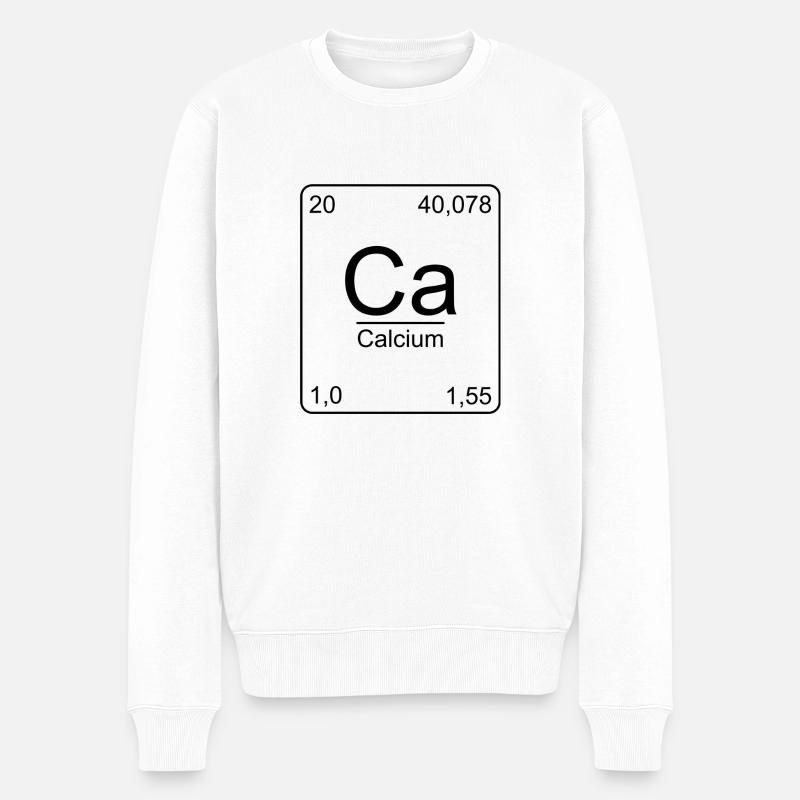Calcium, Periodensystem, Chemie, Physik, Element, - Männer Premium Bio Pullover - Weiß