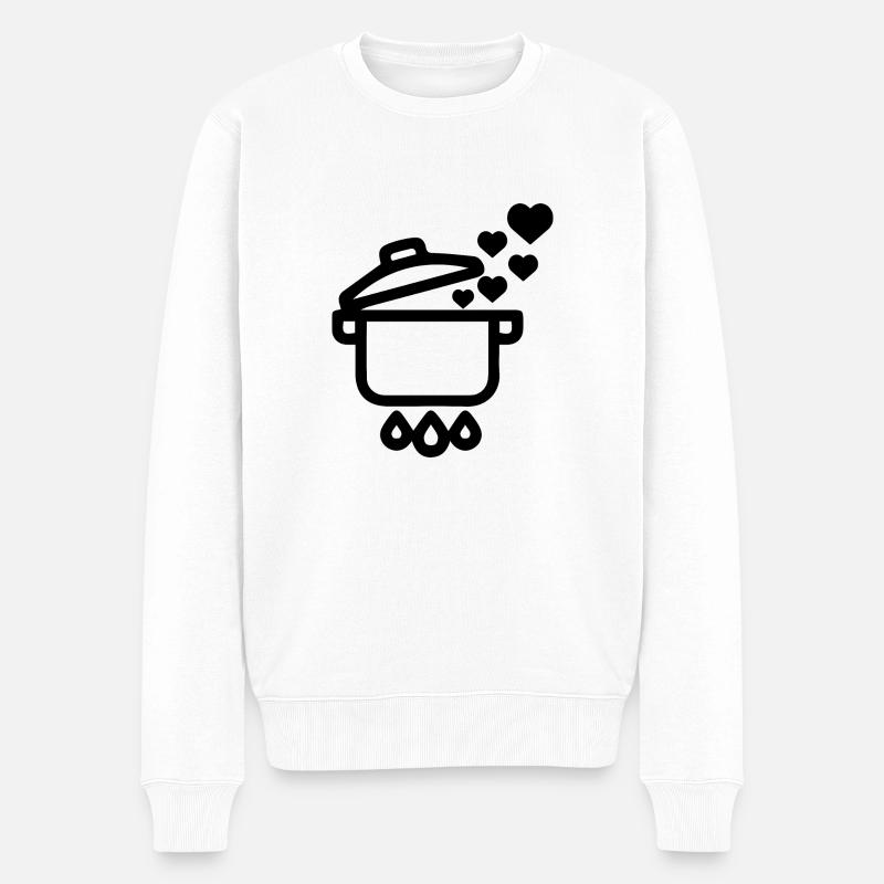 Kochen backen Food Kitchen - Männer Premium Bio Pullover - Weiß