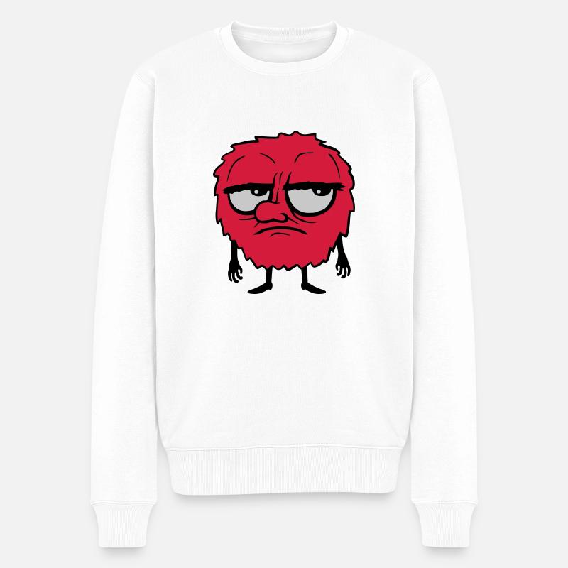 Monster Eyes Roll Dessin animé - Pull Premium bio Homme - blanc