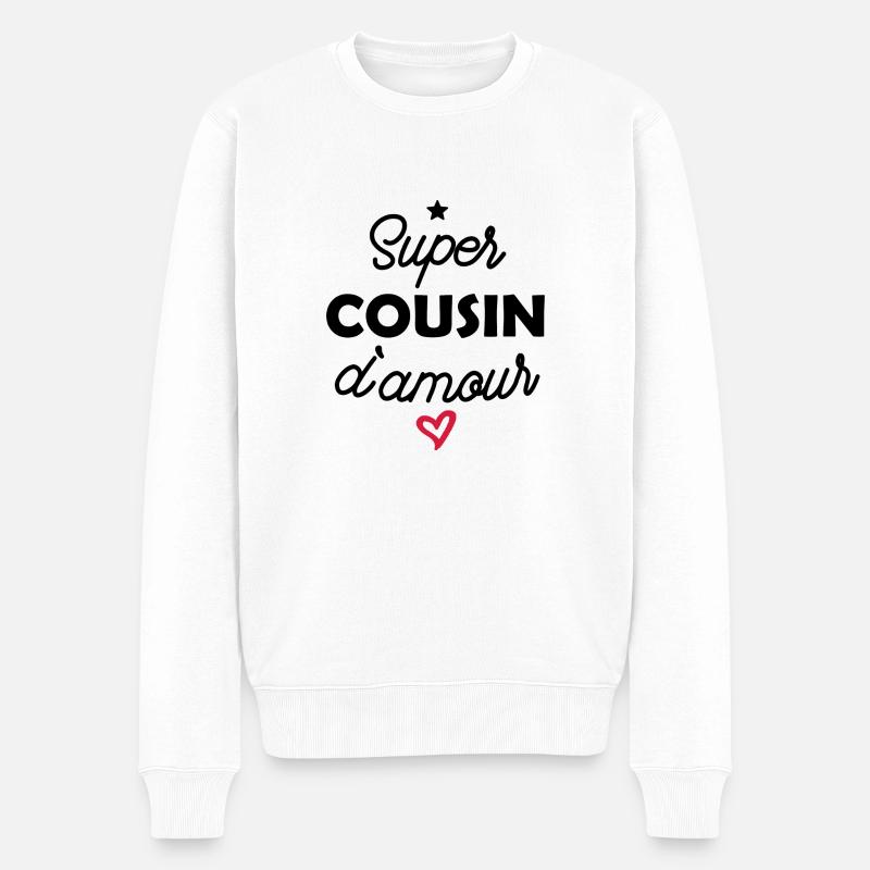 super cousin d amour - Pull Premium bio Homme - blanc