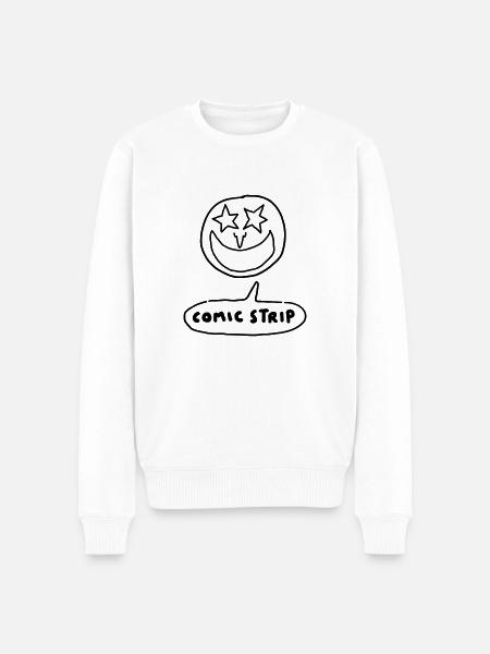 COMIC STRIP - Pull Premium bio Homme - blanc