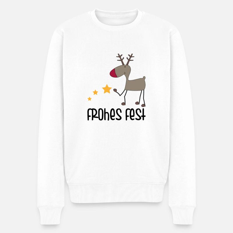 Weihnachten - Männer Premium Bio Pullover - Weiß
