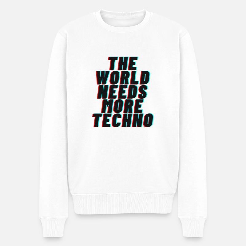 Le monde a besoin de plus de techno - Pull Premium bio Homme - blanc
