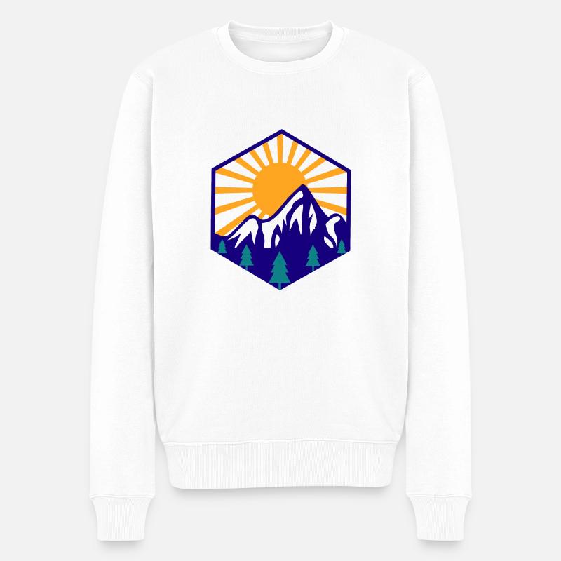 Adventure Travel Hiking Mountain - Männer Premium Bio Pullover - Weiß