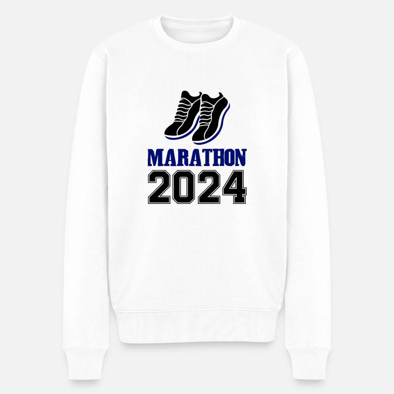 Marathon 2024 - Pull Premium bio Homme - blanc