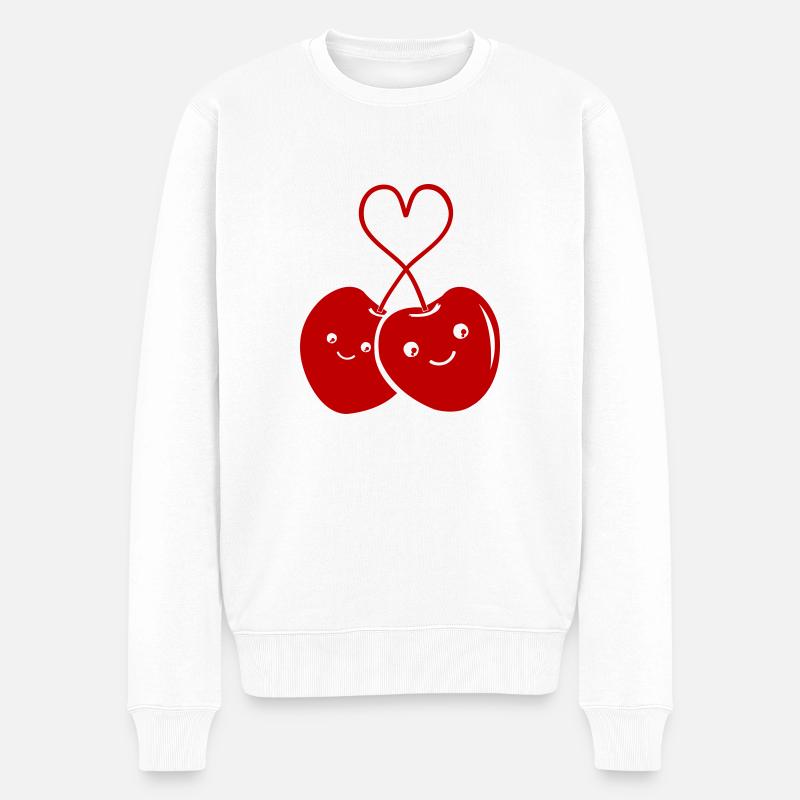 Cerises amoureuses - Pull Premium bio Homme - blanc
