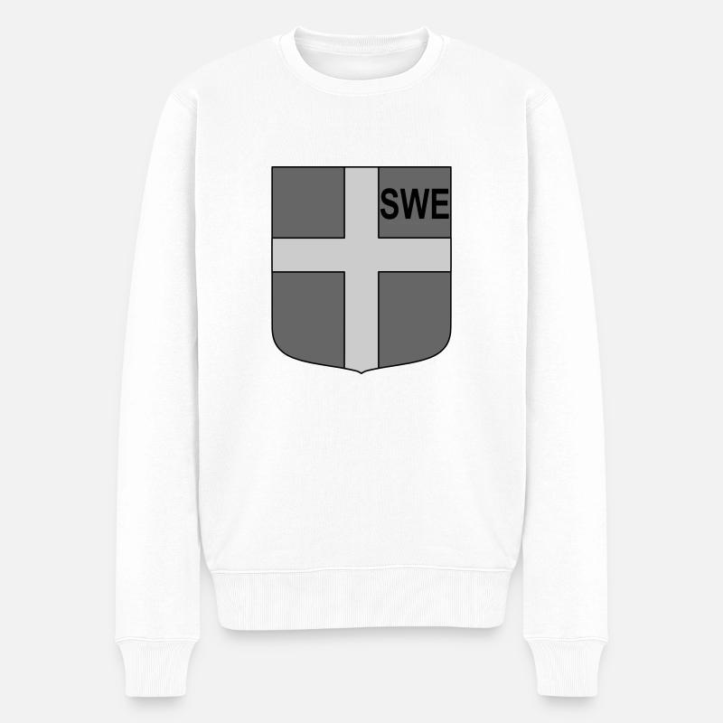 DEU Taktischer Schild - Männer Premium Bio Pullover - Weiß
