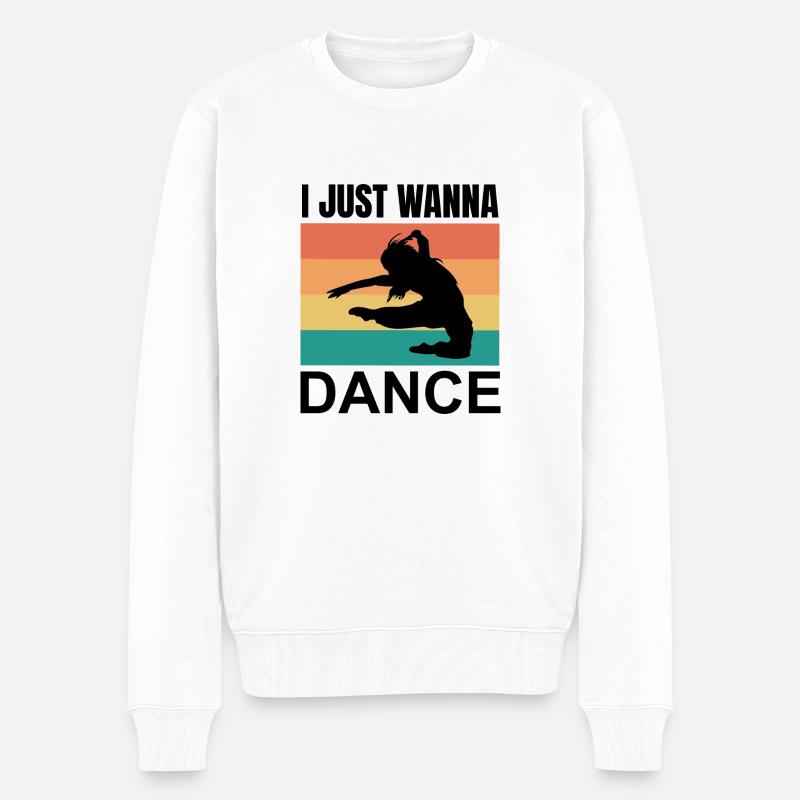 Dancing Dance Music - Männer Premium Bio Pullover - Weiß