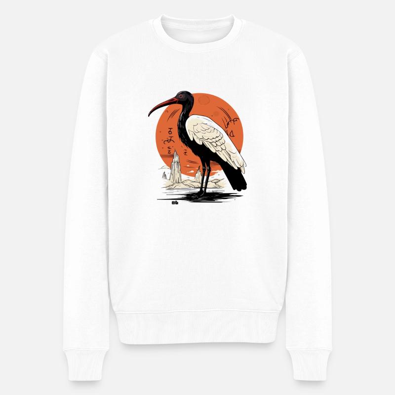 Ibis Egyptien n°3 - Pull Premium bio Homme - blanc