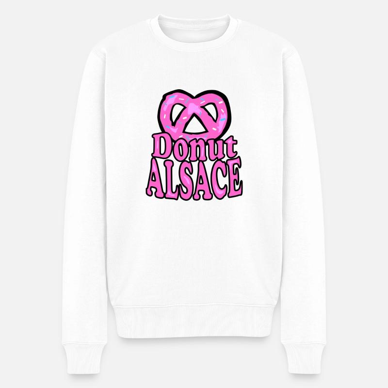 Elsässer Donut-Brezel - Männer Premium Bio Pullover - Weiß