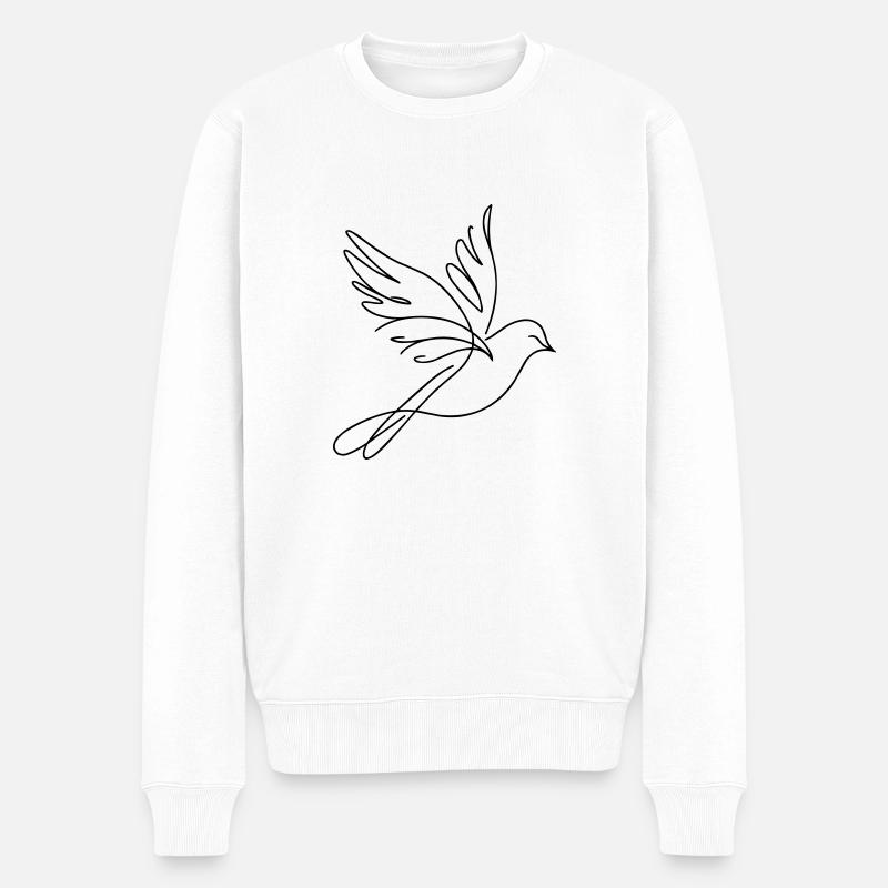 Vogel - Männer Premium Bio Pullover - Weiß