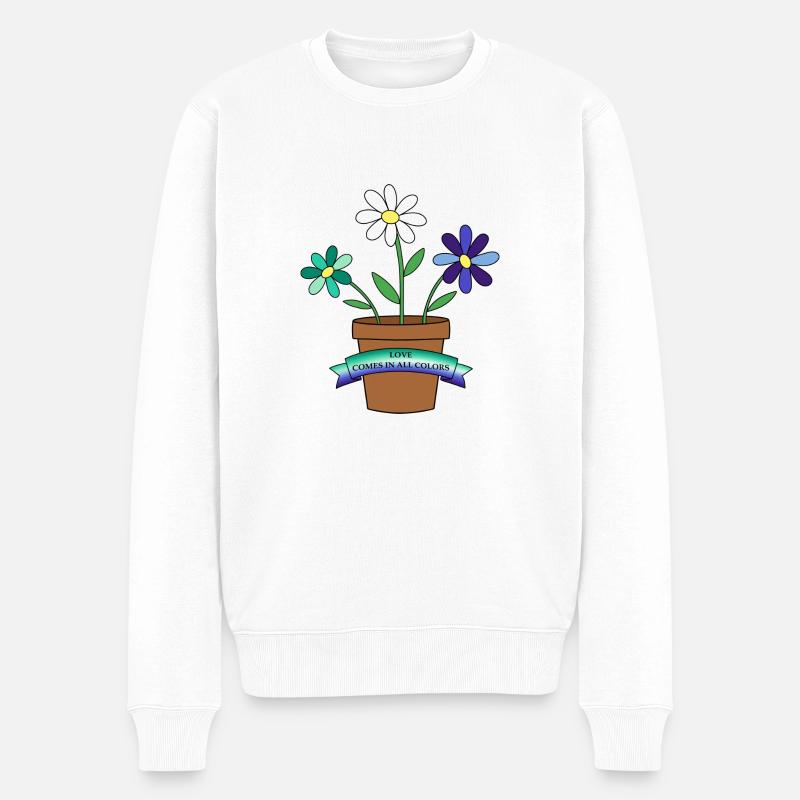 gay flowers - Männer Premium Bio Pullover - Weiß