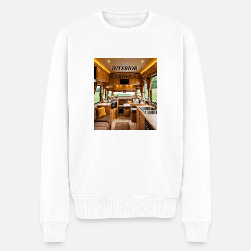 Interieur des Wohnwagens. - Männer Premium Bio Pullover - Weiß
