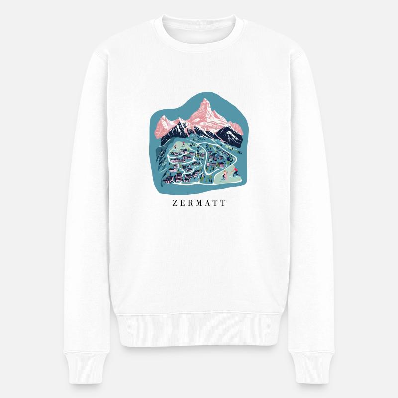 Zermatt - Männer Premium Bio Pullover - Weiß