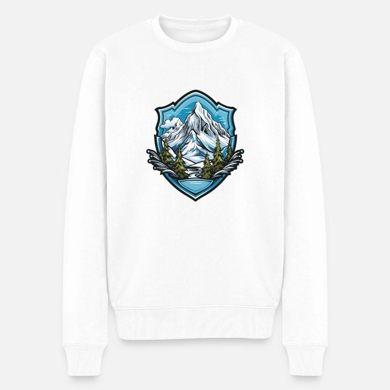 berge mountains - Männer Premium Bio Pullover - Weiß