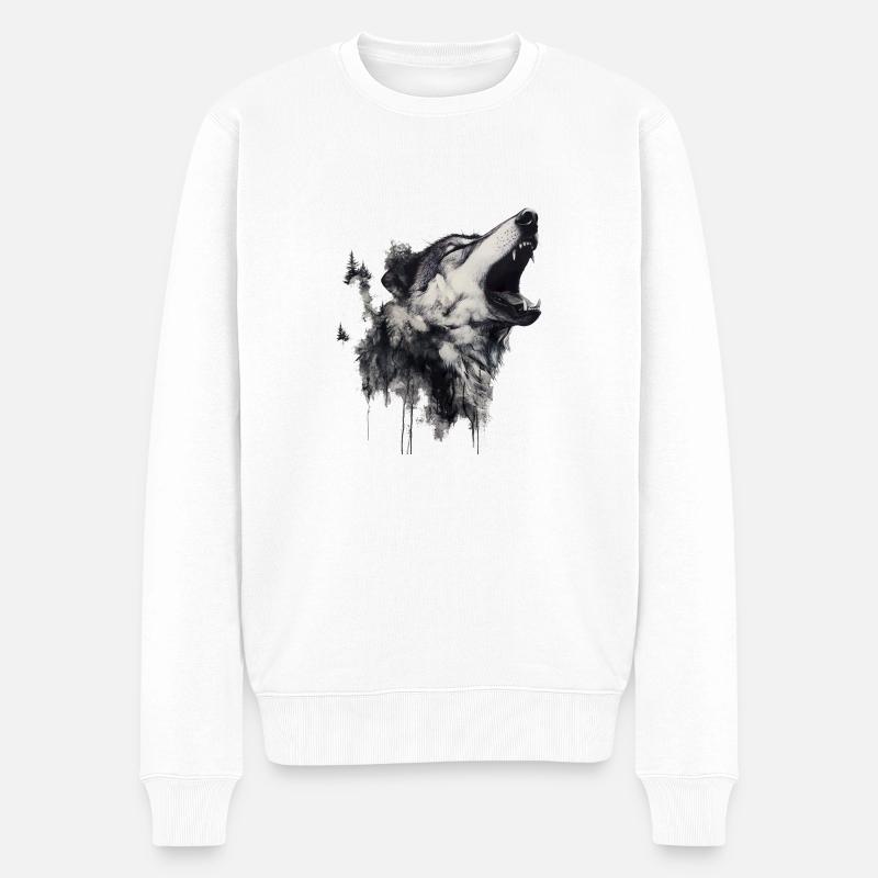 Die Wolfsangst, ein komplexes Phänomen - Männer Premium Bio Pullover - Weiß