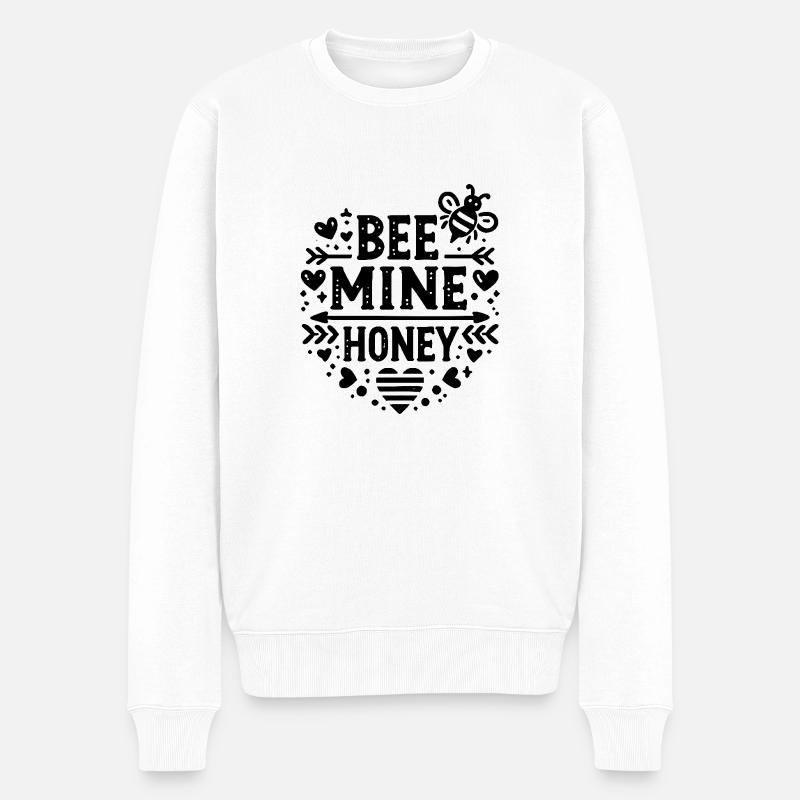 Bienenhonig - Männer Premium Bio Pullover - Weiß