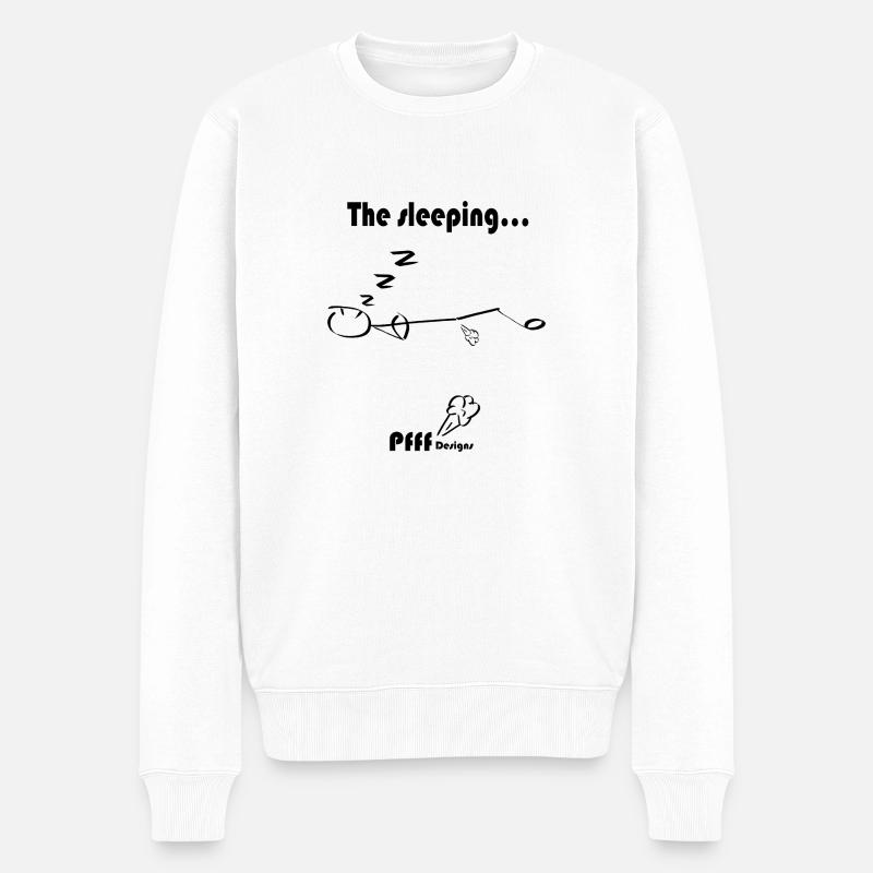sleeping - Männer Premium Bio Pullover - Weiß