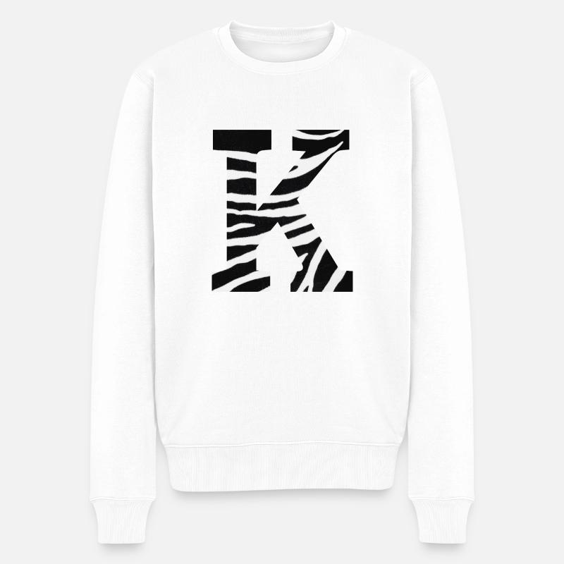 Lettre k zèbre - Pull Premium bio Homme - blanc