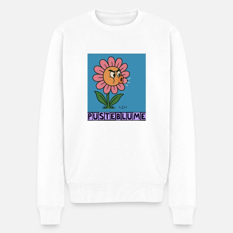 Pusterblume by Rico Beck - Männer Premium Bio Pullover - Weiß