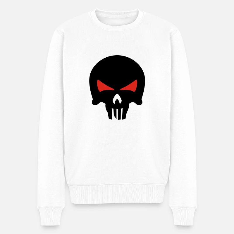 bone head - Männer Premium Bio Pullover - Weiß