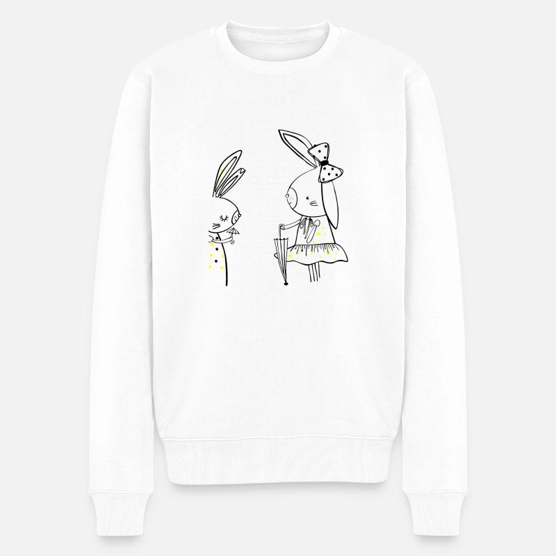 Deux lapins - Pull Premium bio Homme - blanc