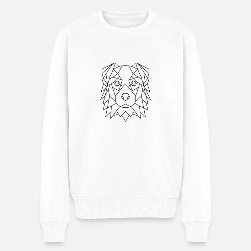 Berger australien géométrique - Pull Premium bio Homme - blanc