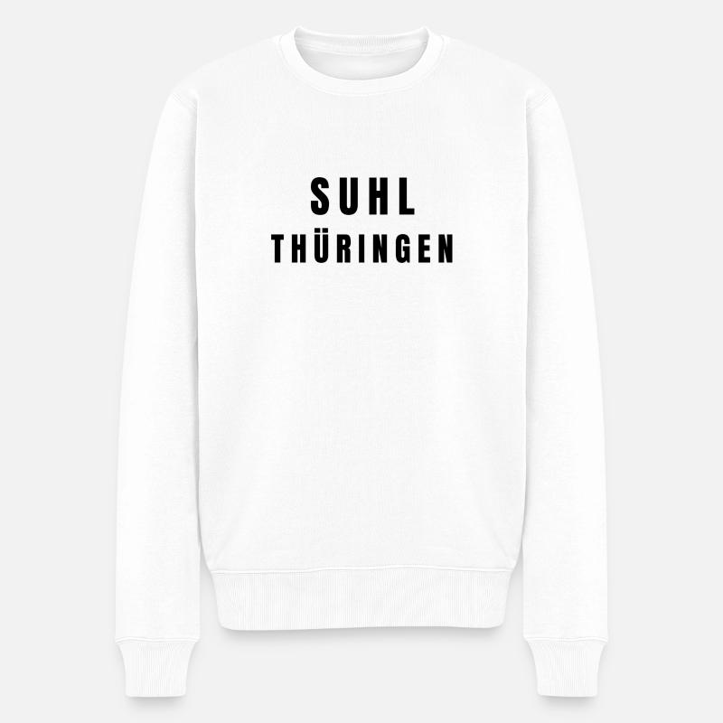 Suhl Thüringen - Männer Premium Bio Pullover - Weiß