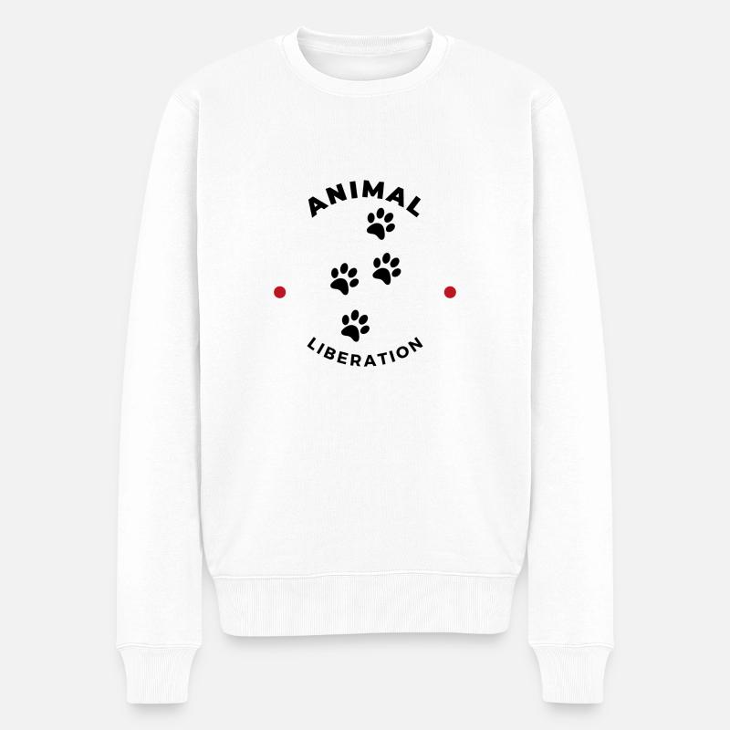 Animal Liberation - Männer Premium Bio Pullover - Weiß
