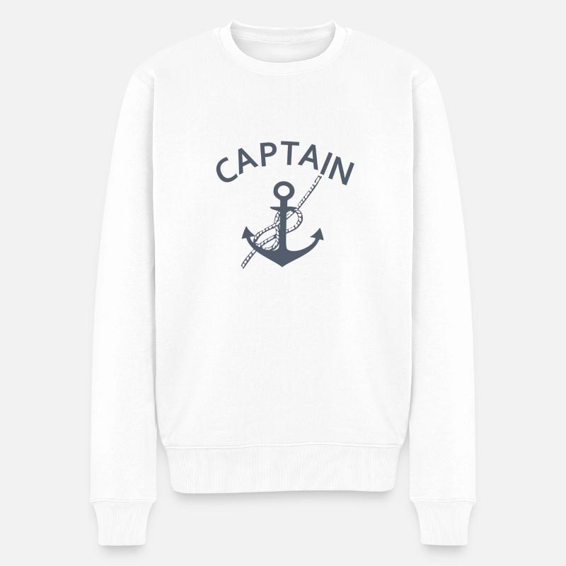 CAPITAINE DE BATEAU - Pull Premium bio Homme - blanc
