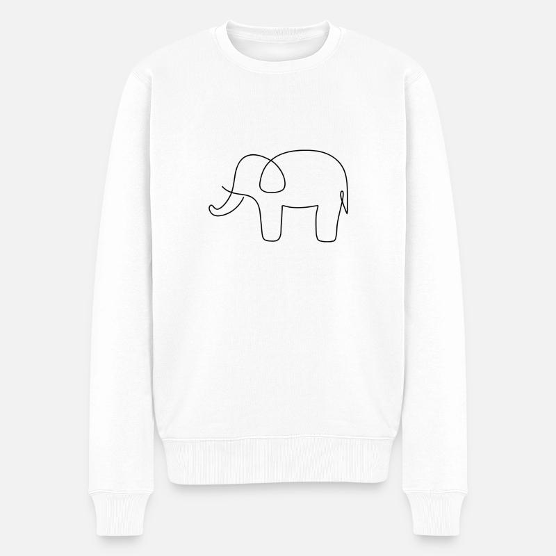 Elefant - Männer Premium Bio Pullover - Weiß