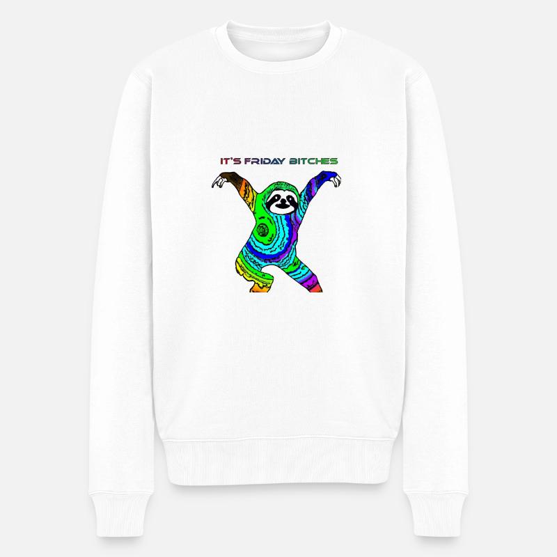 Es ist Freitag! - Männer Premium Bio Pullover - Weiß