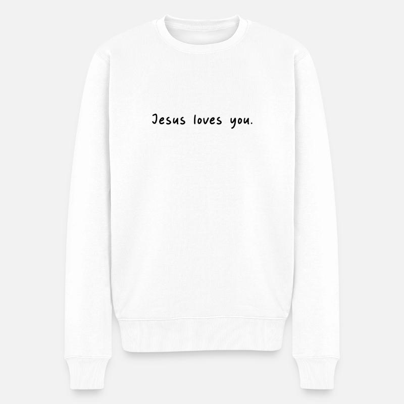 Jésus t’aime - Pull Premium bio Homme - blanc
